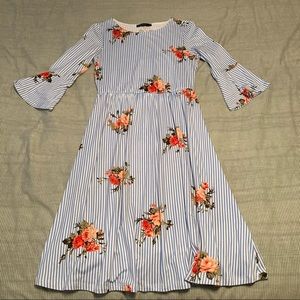 Floral Tea-Length Dress